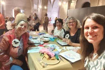 Con Helena y las chicas durante el taller